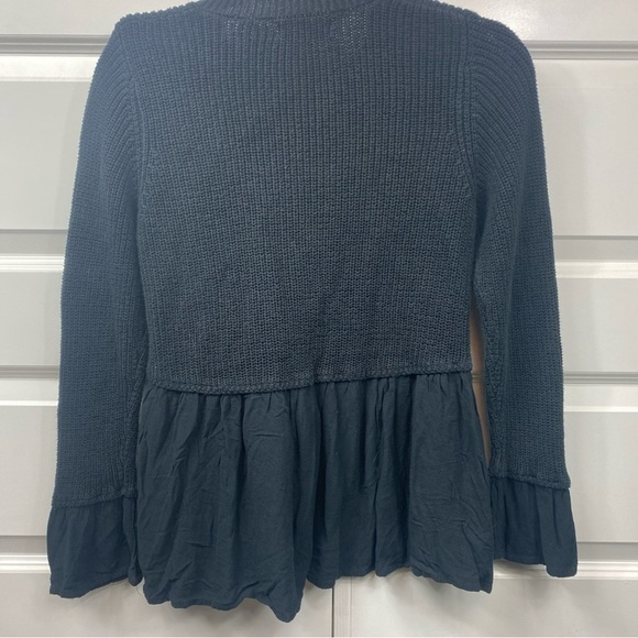 Altar'd State Womens Babydoll Sweater Small Layered V-neck Rayon Cable Knit Blac - Picture 6 of 6